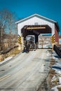 Amish buggy exits the Weavers Mill Covered Bridge